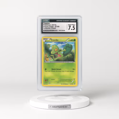 2015 Primal Clash #6/160 Treecko - (Holo Lines are 45 Deg.) Sheen Holo Collector Chest (CGC 7.5 NM+)