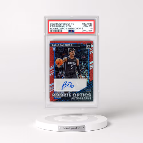 2022 Panini Donruss Optic Rookie Optics Autographs #ROAPBC Paolo Banchero - Choice (PSA 10 GEM MINT)