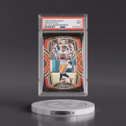 2020 Panini Select #247 Jordan Love - Die-Cut Maroon Prizm (PSA 9 MINT)