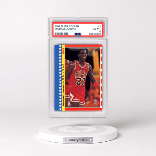 1987 Fleer Sticker #2 Michael Jordan (PSA 6 EX-MT)