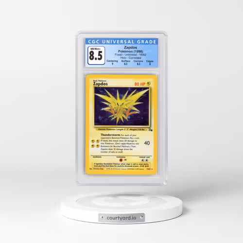 1999 Fossil #15/62 Zapdos - Galaxy Star Holo Corrected (CGC 8.5 NM-MT+)