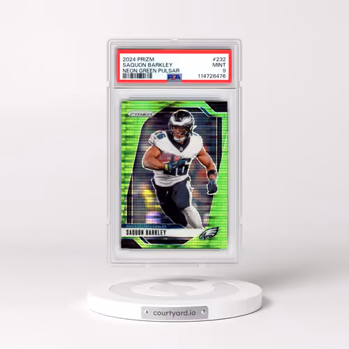 2024 Panini Prizm #232 Saquon Barkley - Neon Green Pulsar (PSA 9 MINT)