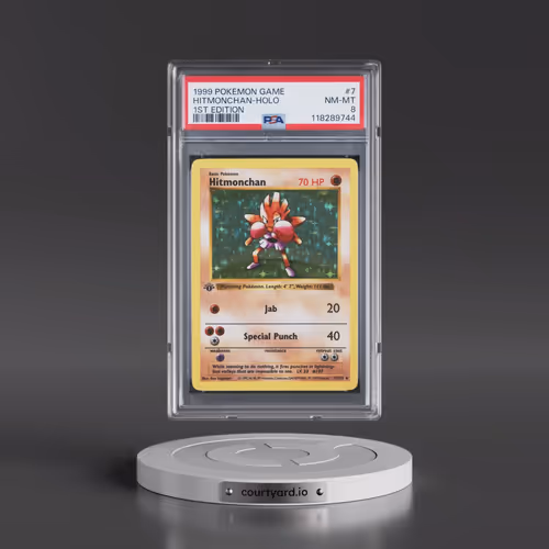 1999 Pokémon Game #7 Hitmonchan - 1st Edition Holo (PSA 8 NM-MT)