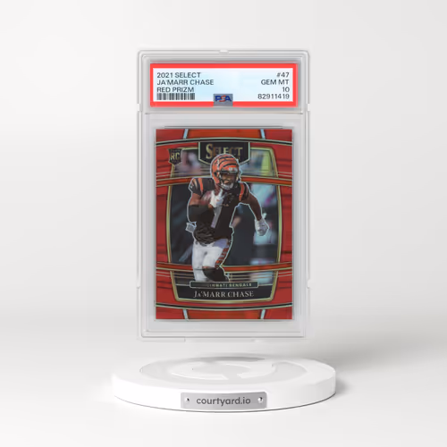 2021 Panini Select #47 JA'Marr Chase - Red Prizm (PSA 10 GEM MINT)