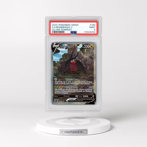 2022 Pokémon Sword & Shield Silver Tempest #184 Regidrago V - Holo Full Art (PSA 9 MINT)