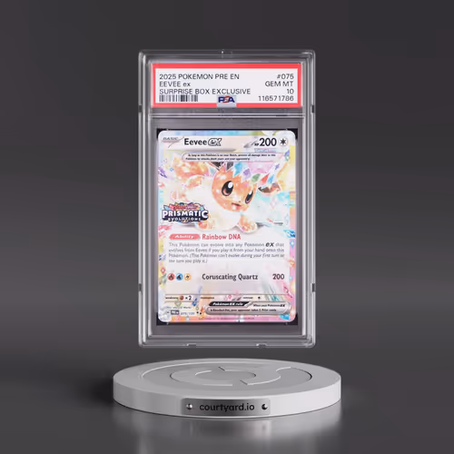 2025 Pokémon Pre EN-Prismatic Evolutions #075 Eevee EX - Holo Surprise Box Exclusive (PSA 10 GEM MIN