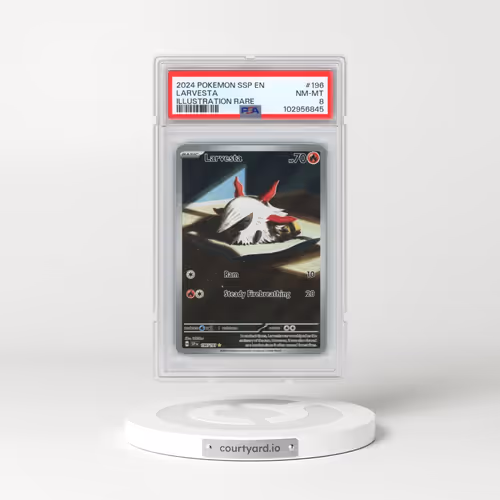 2024 Pokémon Ssp EN-Surging Sparks #196 Larvesta - Illustration Rare (PSA 8 NM-MT)