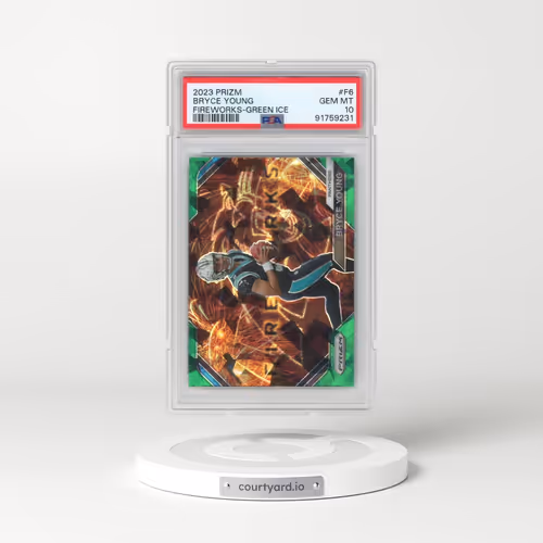2023 Panini Prizm Fireworks #F6 Bryce Young - Green Ice (PSA 10 GEM MINT)