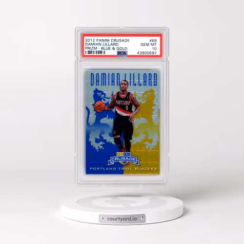 2012 Panini Crusade Prizm #69 Damian Lillard - Blue & Gold (PSA 10 GEM MINT)