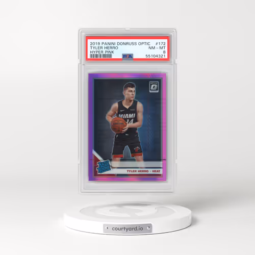 2019 Panini Donruss Optic #172 Tyler Herro - Hyper Pink (PSA 8 NM-MT)