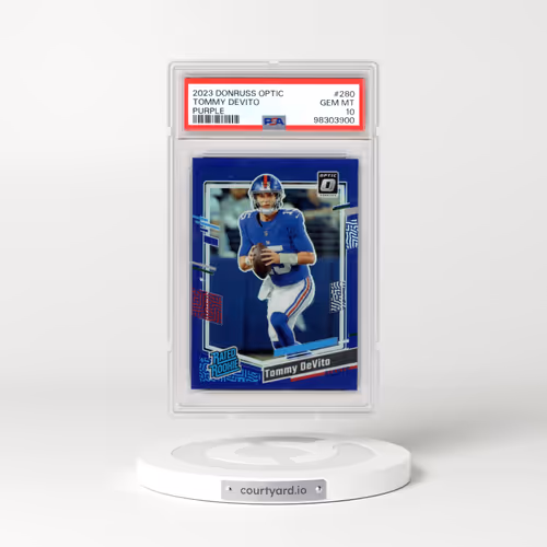 2023 Panini Donruss Optic #280 Tommy Devito - Purple (PSA 10 GEM MINT)