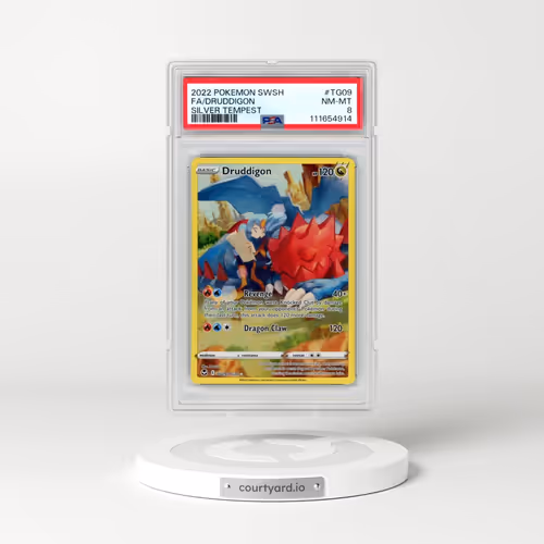 2022 Pokémon Sword & Shield Silver Tempest #TG09 Druddigon - Full Art (PSA 8 NM-MT)