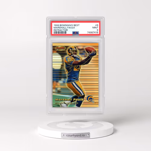 1999 Bowman's Best #6 Marshall Faulk - Refractor (PSA 9 MINT)