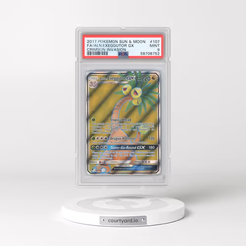 2017 Pokémon Sun & Moon Crimson Invasion #107 Alolan Exeggutor GX - Holo Full Art (PSA 9 MINT)