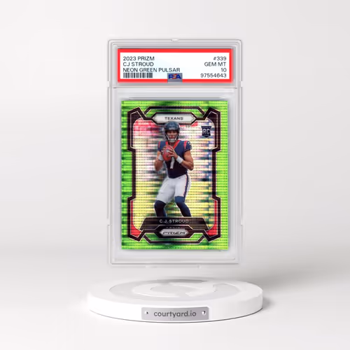 2023 Panini Prizm #339 CJ Stroud - Neon Green Pulsar (PSA 10 GEM MINT)