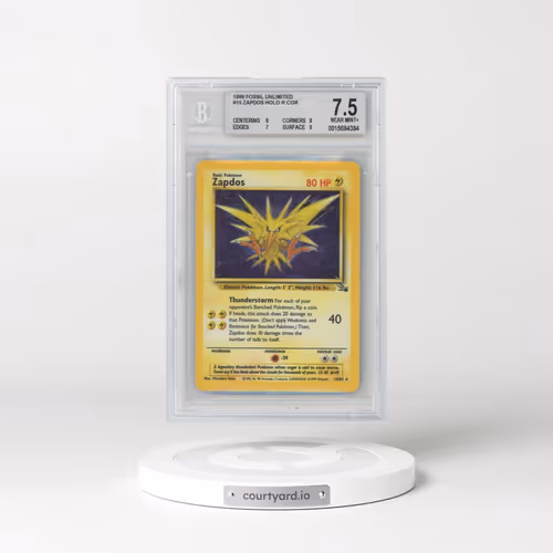 1999 Fossil #15 Zapdos - Corrected Galaxy Star Holo (BGS 7.5 NM+)
