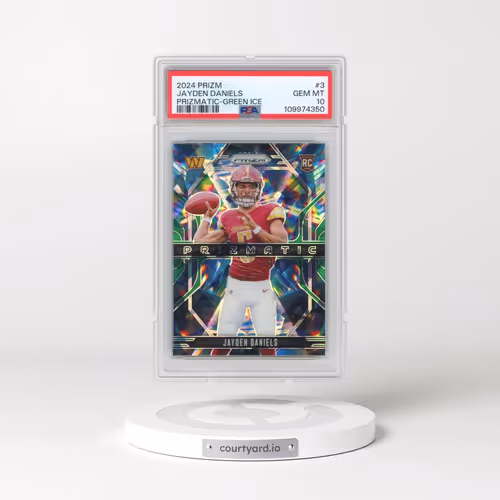 2024 Panini Prizm Prizmatic #3 Jayden Daniels - Green Ice (PSA 10 GEM MINT)