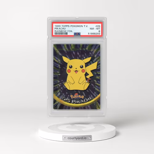 1999 Topps Pokémon TV #25 Pikachu - Rainbow Foil (PSA 8 NM-MT)