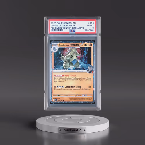 2025 Pokémon Dri EN-Destined Rivals #096 Team Rocket's Tyranitar - Pokemon Center Exclusive (PSA 8 N