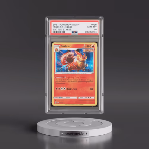 2021 Pokémon Sword & Shield Battle Styles #025 Emboar - Holo (PSA 10 GEM MINT)