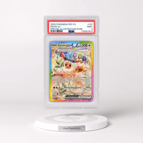 2025 Pokémon Pre EN-Prismatic Evolutions #167 Eevee EX - Holo Special Illustration Rare (PSA 9 MINT)