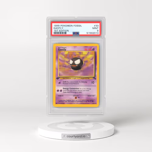 1999 Pokémon Fossil #33 Gastly - 1st Edition (PSA 9 MINT)
