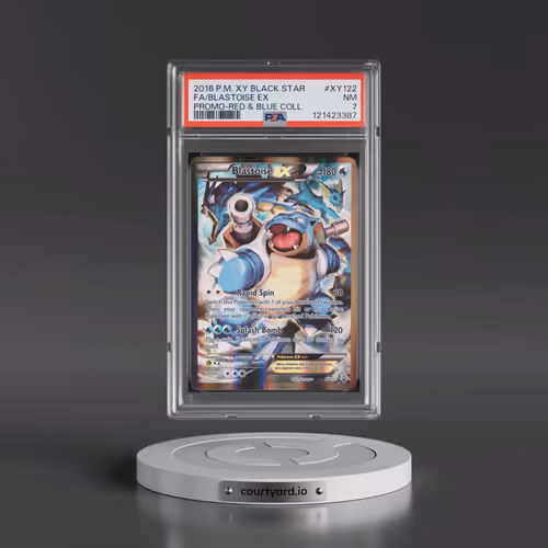 2016 Pokémon XY Black Star Promo #XY122 Blastoise EX - Holo Full Art Red & Blue Collection (PSA 7 NM