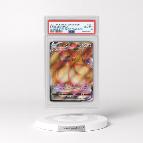 2021 Pokémon Swsh Black Star Promo #087 Eevee Vmax - Full Art Shining Fates Elite Trainer Box (PSA 10 GEM MINT)