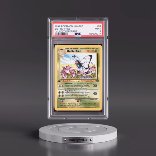1999 Pokémon Jungle #33 Butterfree - "D" Edition Error (PSA 9 MINT)