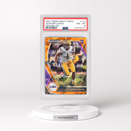 2021 Panini Prizm Draft Picks #112 JA'Marr Chase - Orange Ice (PSA 8 NM-MT)