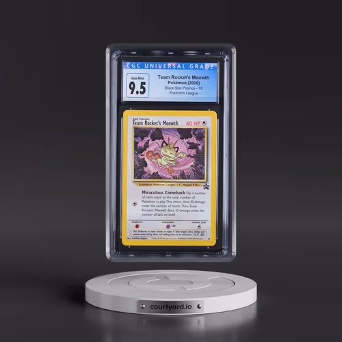 1999 Black Star Promos #18 Team Rocket's Meowth - Pokémon League (CGC 10 GEM MINT)