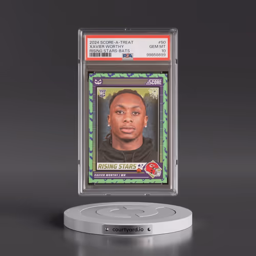 2024 Panini Score-A-Treat Rising Stars #50 Xavier Worthy - Bats (PSA 10 GEM MINT)