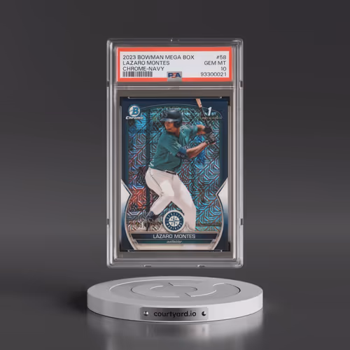 2023 Bowman Mega Box Chrome #58 Lazaro Montes - Navy Refractor (PSA 10 GEM MINT)