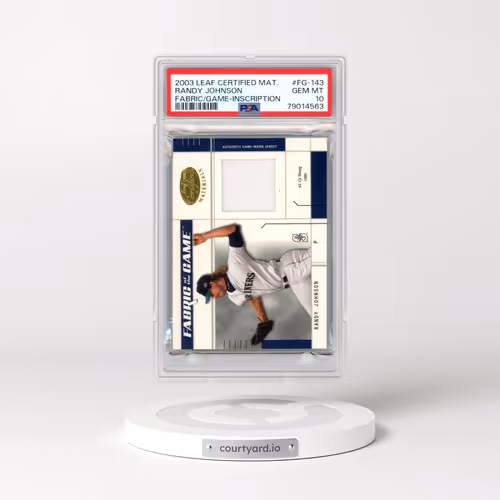 2003 Leaf Certified Materials Fabric of the Game #FG-143 Randy Johnson - Inscription (PSA 10 GEM MIN
