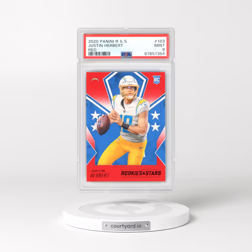 2020 Panini Rookies & Stars #103 Justin Herbert - Red (PSA 9 MINT)