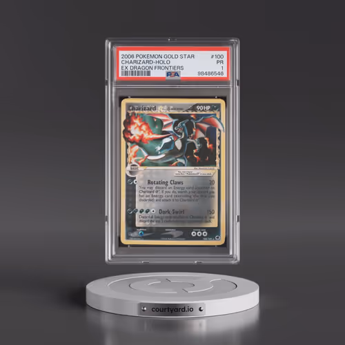 2006 Pokémon EX Dragon Frontiers #100 Charizard - Holo Gold Star (PSA 1 PR)