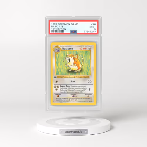1999 Base Set #40 Raticate - 1st Edition Shadowless (PSA 9 MINT)