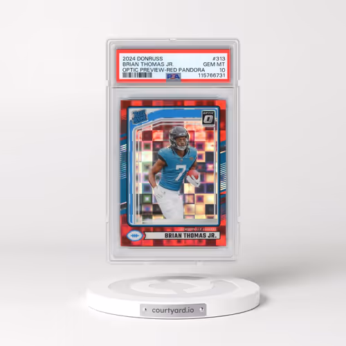 2024 Panini Donruss #313 Brian Thomas Jr. - Optic Preview-Red Pandora (PSA 10 GEM MINT)