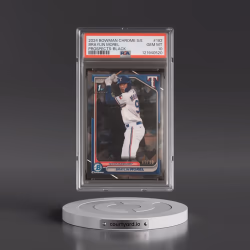 2024 Bowman Chrome Sapphire Edition Prospects #192 Braylin Morel - Black (PSA 10 GEM MINT)