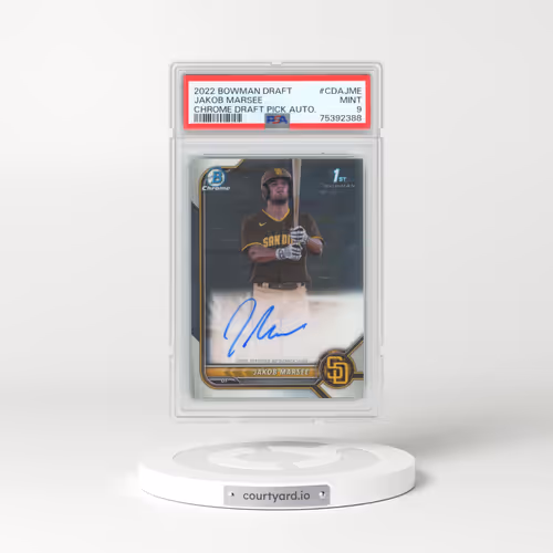 2022 Bowman Draft Chrome Draft Pick Autographs #CDAJME Jakob Marsee (PSA 9 MINT)