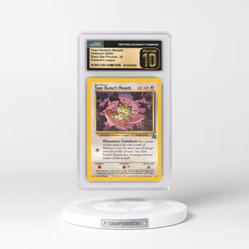 1999 Black Star Promos #18 Team Rocket's Meowth - Pokémon League (CGC 10 PRISTINE)
