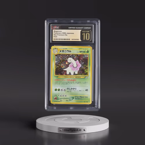 1999 Neo Premium File Meganium - No Rarity - Holo (CGC 10 PRISTINE)