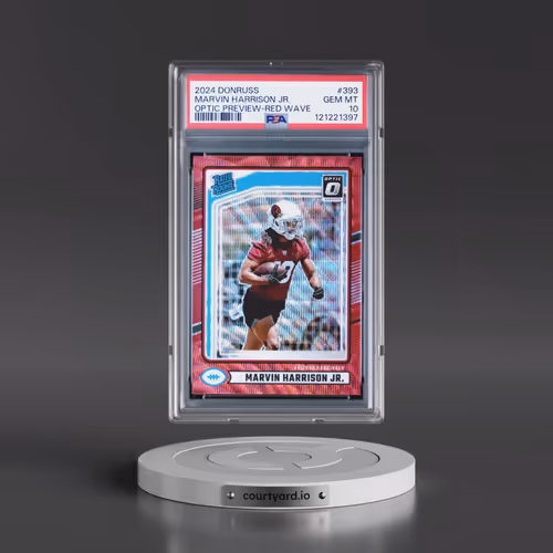 2024 Panini Donruss #393 Marvin Harrison Jr. - Optic Preview-Red Wave (PSA 10 GEM MINT)