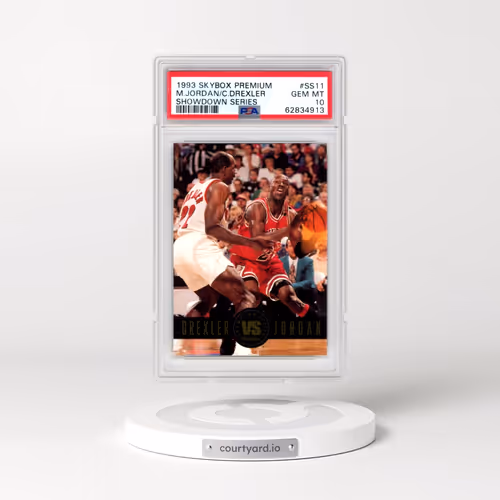 1993 Skybox Premium Showdown Series #SS11 Clyde Drexler/Michael Jordan (PSA 10 GEM MINT)