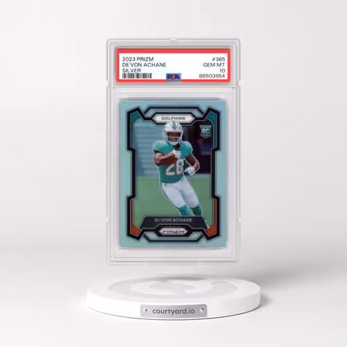 2023 Panini Prizm #365 DE'Von Achane - Silver Prizm (PSA 10 GEM MINT)