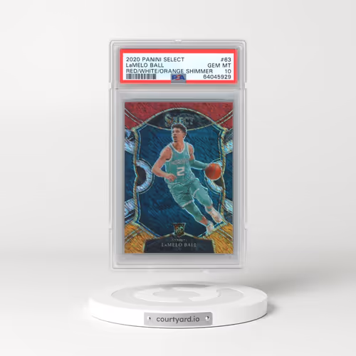 2020 Panini Select #63 LaMelo Ball - Red/White/Orange Shimmer (PSA 10 GEM MINT)