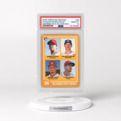 2018 Topps on Demand Inspired By 1978 4-Player Rookies #R5 Jordan Hicks/Shohei Ohtani/Tyler Mahle/Walker Buehler (PSA 10 GEM MINT)