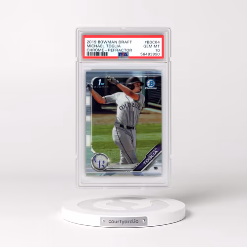 2019 Bowman Draft #BDC64 Michael Toglia - Chrome-Refractor (PSA 10 GEM MINT)