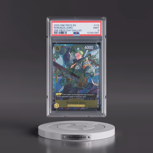 2025 One Piece Promos #113 Roronoa Zoro - One Piece Day Dallas (PSA 9 MINT)