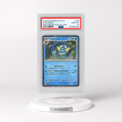 2025 Pokémon Svp EN-SV Black Star Promo #168 Vaporeon - Prismatic Evolutions Poster Collection (PSA
